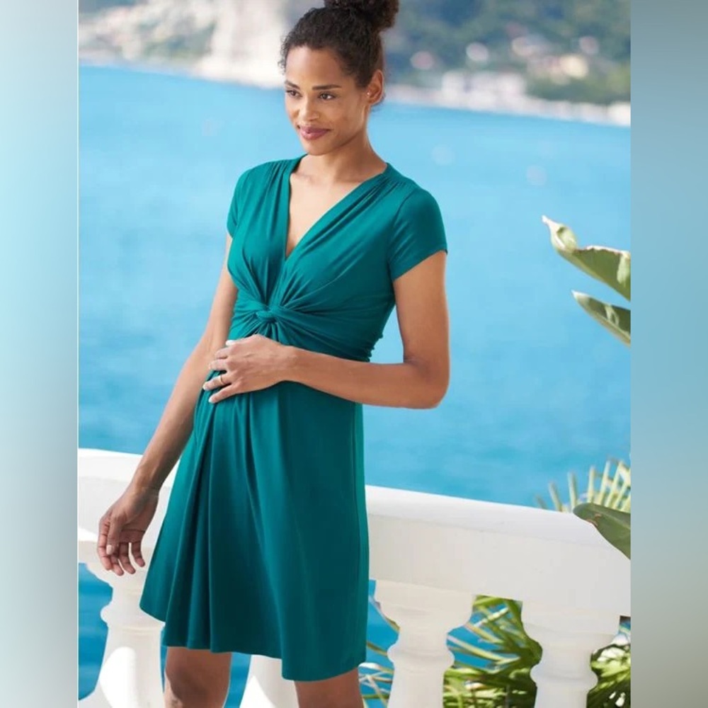 Seraphine Green Knot Maternity Dress Size 8